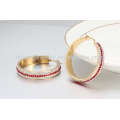 Stainless steel round crystal stud earring,gold diamond hoop earrings